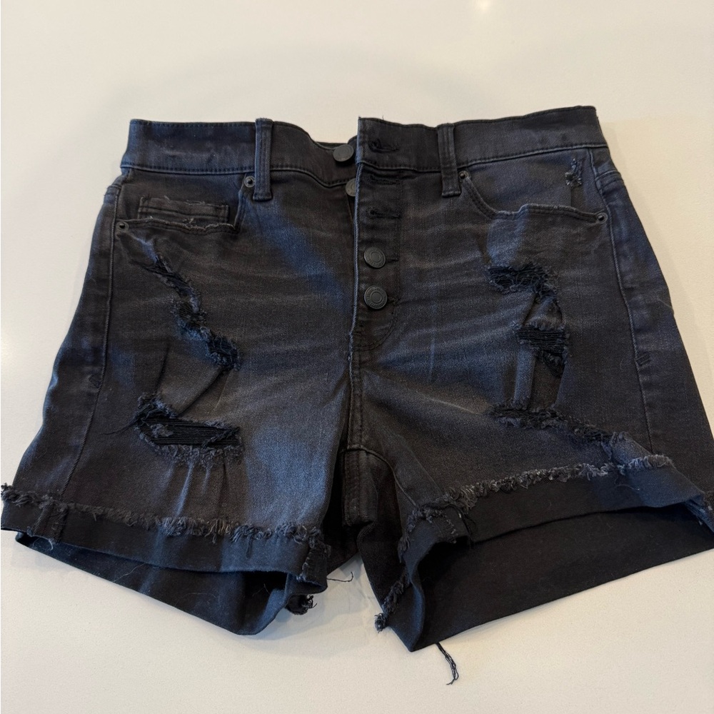 Mudd Black Distressed Jean Shorts